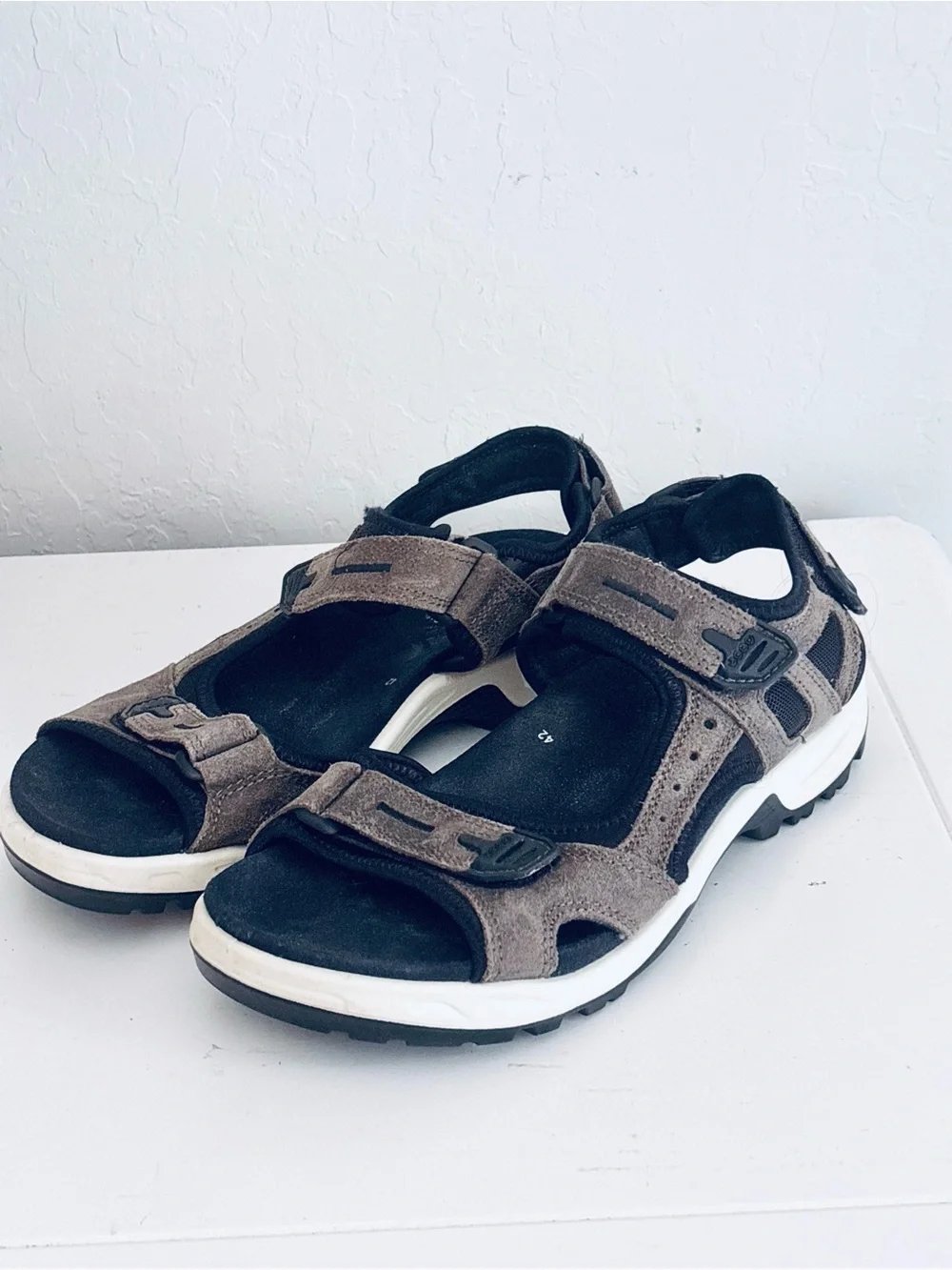 ECCO Mens Yucatan Leather Strap Sport Sandals, Brown, Sz 42 (9.5)